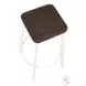Clara Vintage White Metal And Espresso Bamboo Bar Stool Set Of 2