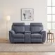 Clifton Blue Double Glider Reclining Loveseat With Center Console