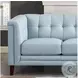 Elric Spa Blue Leather 84" Sofa