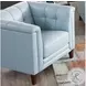 Elric Spa Blue Leather Upholstered Accent Chair