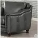 Bexley Ash Leather 92" Sofa with Nailhead Trim