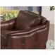 Bexley Caramel Leather Upholstered Accent Chair with Nailhead Trim