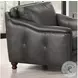 Bexley Ash Leather Upholstered Accent Chair with Nailhead Trim