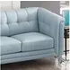 Elric Spa Blue Leather 84" Sofa