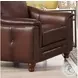 Bexley Caramel Leather Upholstered Accent Chair with Nailhead Trim