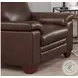 Ironvale Chestnut Leather Upholstered Accent Chair
