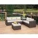 Davina Brown and Beige 3 Piece 104" Outdoor Patio Set with Storage