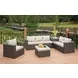 Davina Brown and Beige 3 Piece 104" Outdoor Patio Set with Storage
