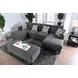 Lowry Gray 122" Sectional with Ottoman