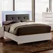 Clementine Glossy White Full Upholstered Panel Bed
