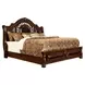Flandreau Brown Cherry and Espresso King Upholstered Sleigh Bed