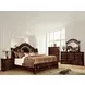 Flandreau Brown Cherry and Espresso King Upholstered Sleigh Bed