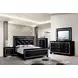 Bellanova Black Queen Upholstered Panel Bed with LED Light