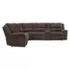 Bronco Plush Umber 6 Piece Modular Reclining Sectional with Console and USB Charging