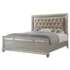 B0846J Silver Upholstered King Panel Bed