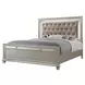 B0846J Silver Upholstered King Panel Bed
