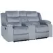 Willow Gray 75" Console Loveseat with Dual Recliner