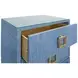 Cole Blue Dyed Rectangular 2 Drawer Glass Top Side Table