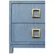 Cole Blue Dyed Rectangular 2 Drawer Glass Top Side Table