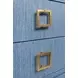 Cole Blue Dyed Rectangular 2 Drawer Glass Top Side Table