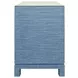 Cole Blue Dyed Rectangular 2 Drawer Glass Top Side Table