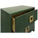 Cole Green Dyed Rectangular 2 Drawer Glass Top Side Table