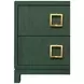 Cole Green Dyed Rectangular 2 Drawer Glass Top Side Table