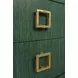 Cole Green Dyed Rectangular 2 Drawer Glass Top Side Table