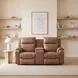 Contour Cocoa 74" Power Reclining Console Loveseat with Power Headrest and USB Charging
