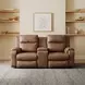 Contour Cocoa 74" Power Reclining Console Loveseat with Power Headrest and USB Charging