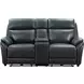 Corry Pretty G Dark Blue Leather 77" Power Reclining Console Loveseat with Power Lumbar and USB Charging