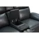 Corry Pretty G Dark Blue Leather 77" Power Reclining Console Loveseat with Power Lumbar and USB Charging