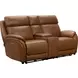 Corry Simon Saddle Leather 77" Power Reclining Console Loveseat with Power Lumbar and USB Charging