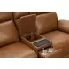 Corry Simon Saddle Leather 77" Power Reclining Console Loveseat with Power Lumbar and USB Charging