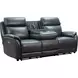 Corry Pretty G Dark Blue Leather 87" Power Reclining Sofa with Power Lumbar and USB Charging