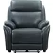 Corry Pretty G Dark Blue Leather Power Recliner with Power Lumbar and USB Charging