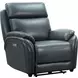 Corry Pretty G Dark Blue Leather Power Recliner with Power Lumbar and USB Charging
