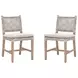 Costa Pumice Performance Fabric And Taupe White Flat Rope Outdoor Dining Chair Set Of 2
