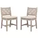 Costa Beige Performance Fabric Outdoor Dining Chair Set of 2