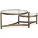 Cassidy Aged Brass and Volakas Round Glass Top Cocktail Table