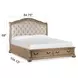 Marisol Fawn and Cream California King Leather Upholstered Storage Sleigh Bed