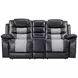 Nikko Black 74" Loveseat with Dual Recliner and Nailhead Trim