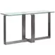 Whitehall Aged Pewter and Chrome Pucks Rectangular Glass Top Sofa Table