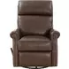 Crews Ashford Walnut Leather Swivel Glider Recliner with Nailhead Trim