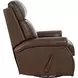 Crews Ashford Walnut Leather Swivel Glider Recliner with Nailhead Trim