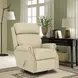 Crews Cashmere Stone Leather Swivel Glider Recliner with Nailhead Trim