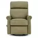 Crews Oasis Olive Leather Swivel Glider Recliner with Nailhead Trim