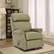Crews Oasis Olive Leather Swivel Glider Recliner with Nailhead Trim