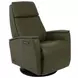 Relax Crown Martini Olive Leather Small Glider Power Recliner with Magnetic Charger