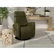 Relax Crown Martini Olive Leather Small Glider Power Recliner with Magnetic Charger